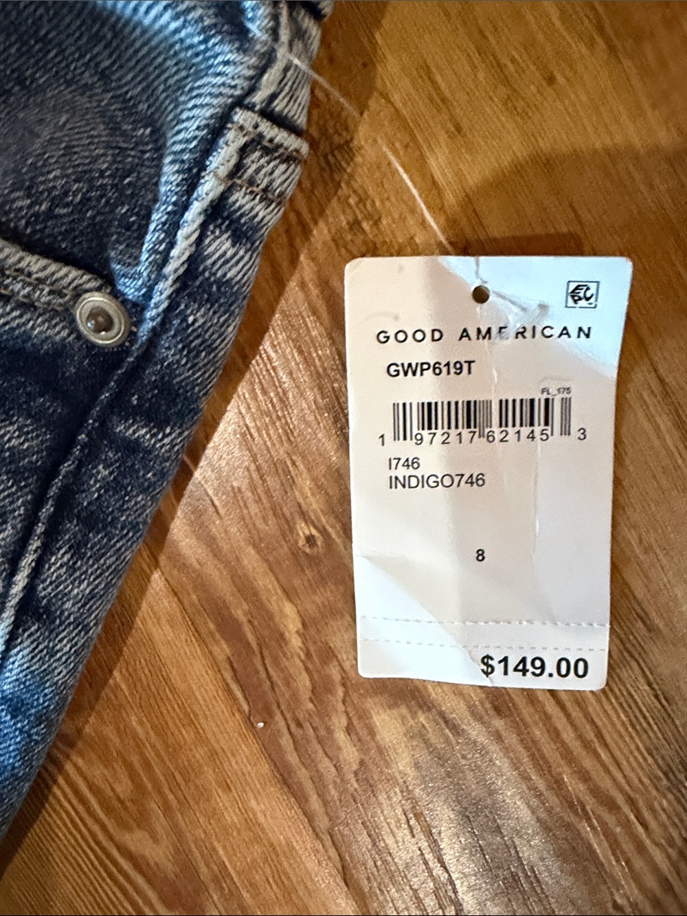 Good American Blue Wash Flared Wide Leg Jeans - Picture 2 of 5